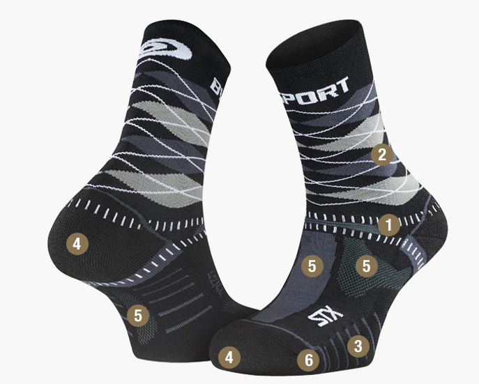 Calze STX EVO Burlington black/grey